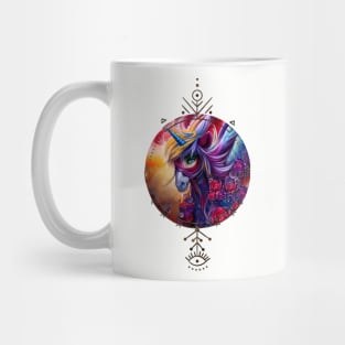 Wonderful colorful unicorn with flowers Mug